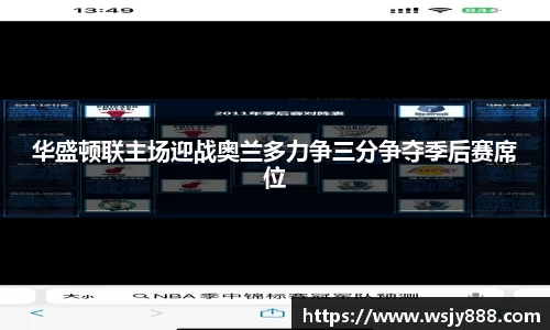 华盛顿联主场迎战奥兰多力争三分争夺季后赛席位